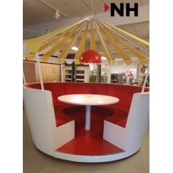 Kingdom τραπέζι με 360 κυκλική κίνηση φανταστικό χρώματος Κόκκινη