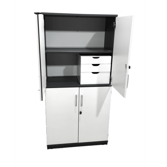 Ντουάπι Αποθήκευσης Kinnarps με υδο Ανοιγόμενες Πόρτες χρώματος Λευκό / Μαύρο